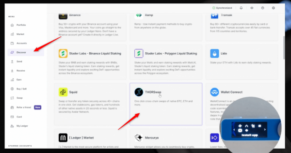 Ledger Live запускает нативные децентрализованные кроссчейновые свопы в THORChain
